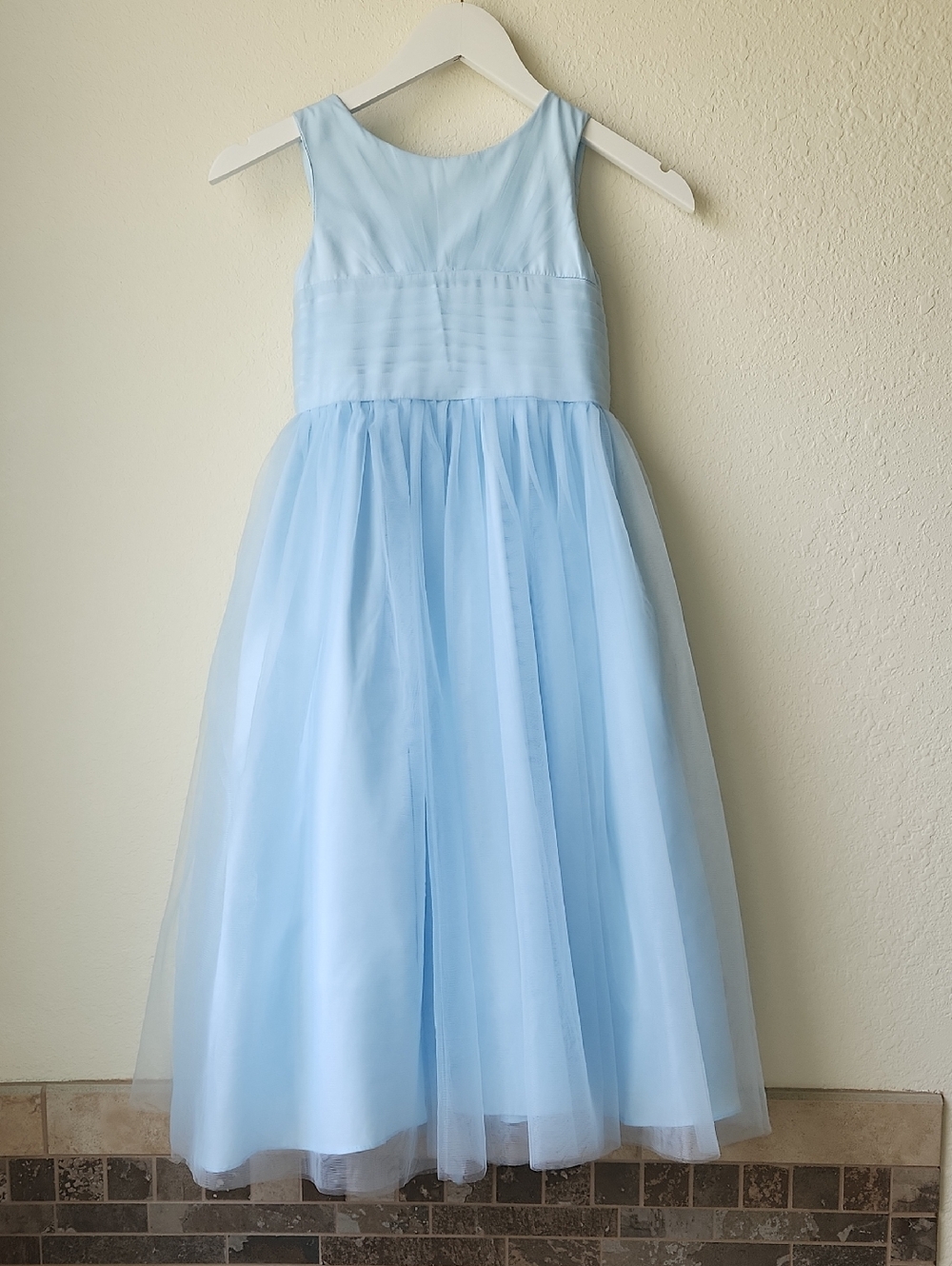 Azazie Sky Blue Tulle Flower Girl Dress